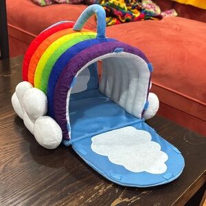 Hearth Song Plush Rainbow Play Cave for Kids - Rainbow & Sky Blue